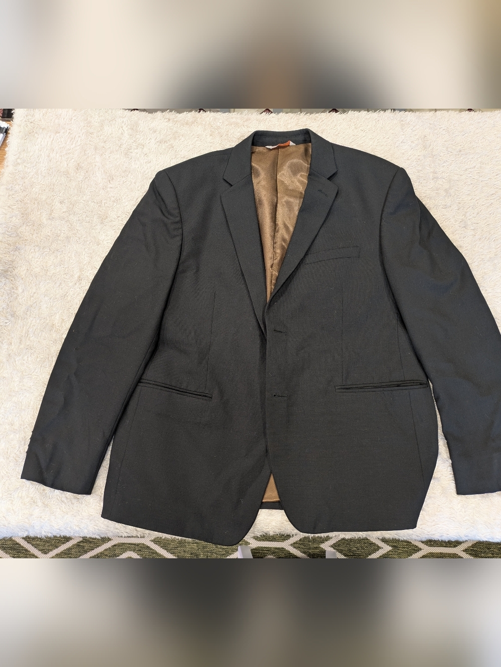 Classic Black Italian Men's Blazer with Brown Lining